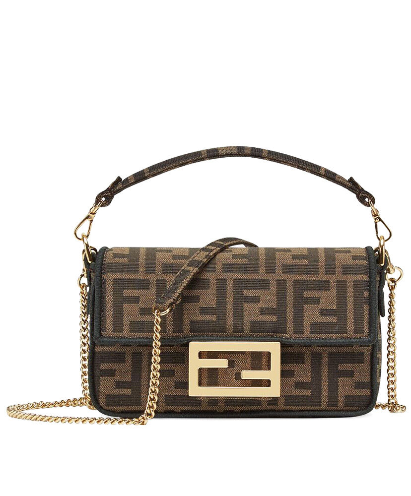 Fendi Mini Baguette Fabric Bag 8BS0171 Coffee